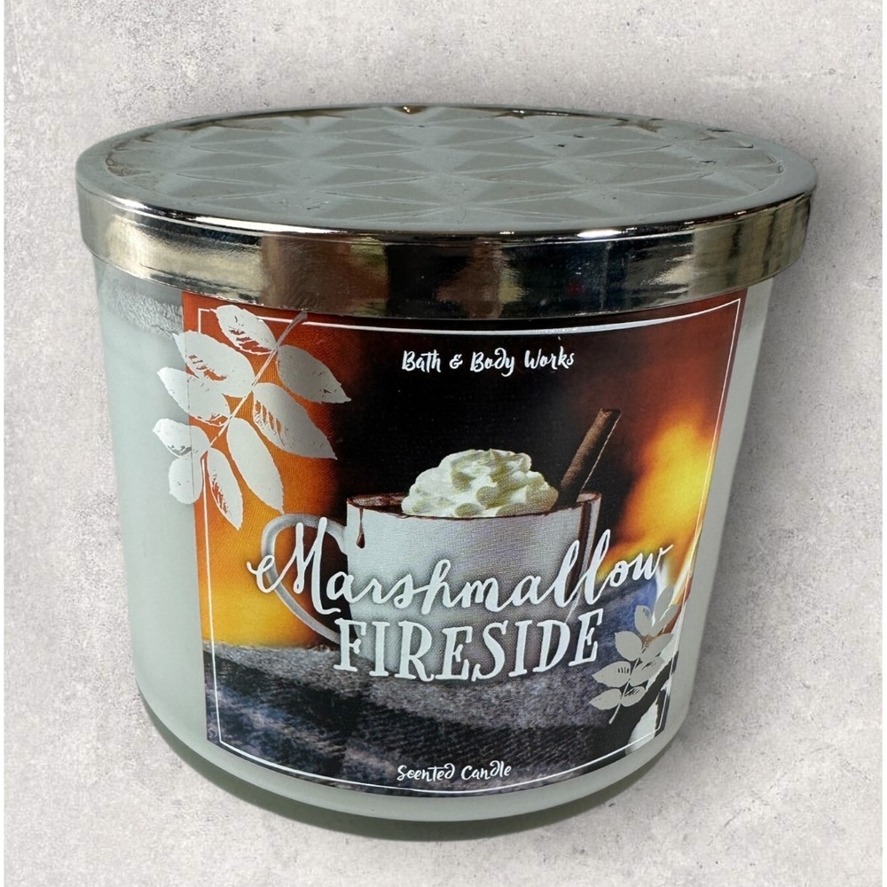NEW! Bath & Body Works Marshmallow Fireside Scented 3 Wick Candle 14.5 OZ *Read - Picture 9 of 9